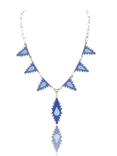 Gargantilla Esmalte Almenas 6 Piezas en Plata y Esmalte