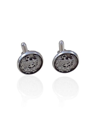 Gemelos escudo Caminos Canales y Puertos. Plata