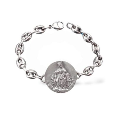 Pulsera Escapulario. Virgen del Carmen y Sagrado Corazón.