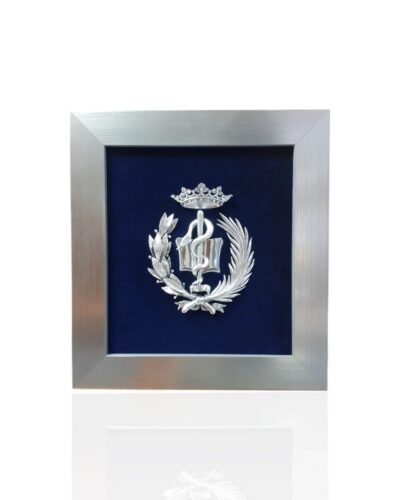 Escudo de Medicina.  Plateado.