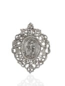 medalla de cuna ángel de la guarda grande. plata